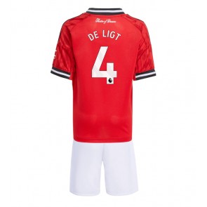 Manchester United Matthijs de Ligt #4 Hjemmebanetrøje Børn 2025-26 Kortærmet (+ Korte bukser)